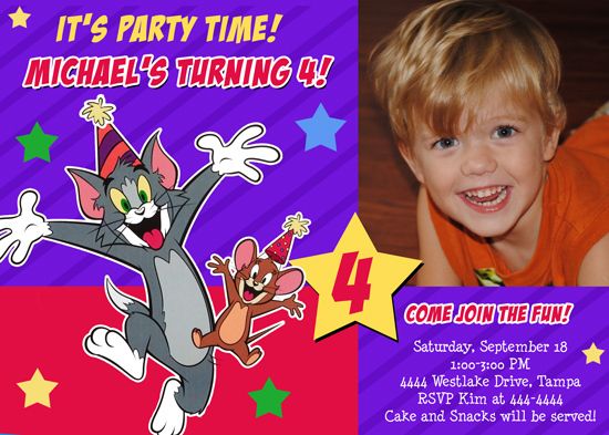 TOM AND JERRY CUSTOM INVITATIONS  