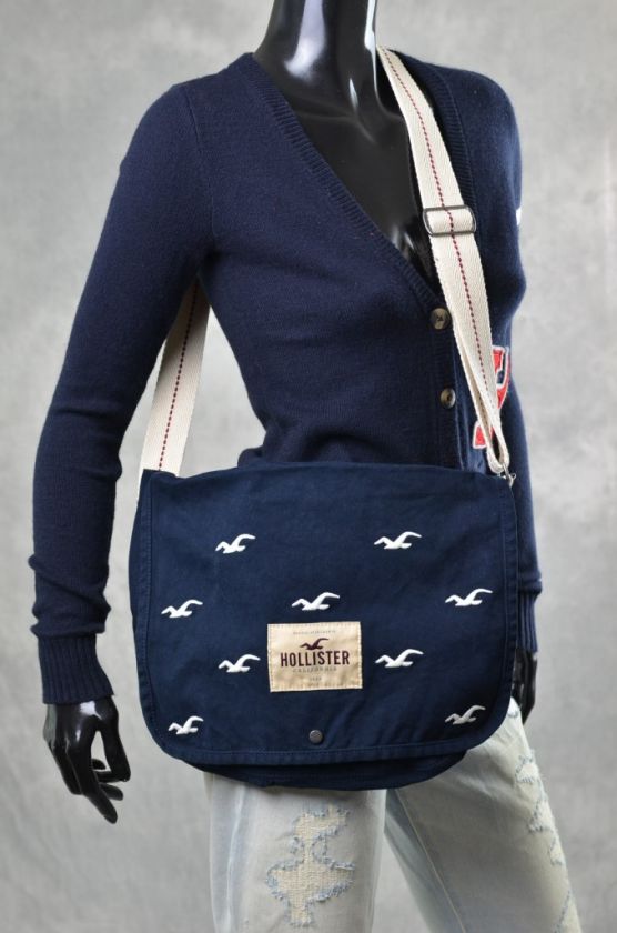 BNWT HOLLISTER HCO Messenger Bag Blue Beach Bag Tote Purse NWT  