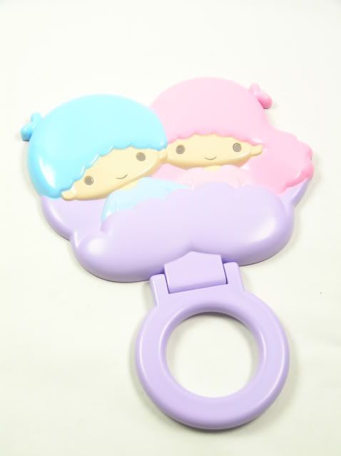 Sanrio Little Twin Stars Die Cut Hand Mirror Auth F330b  