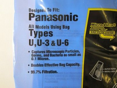 10 NEW Panasonic Type U U 3 U 6 Vacuum Cleaner Bags  