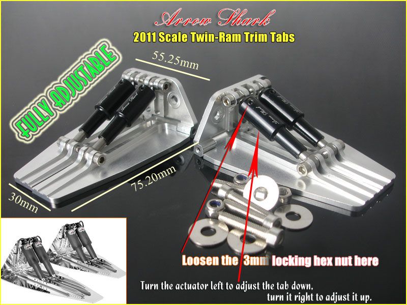 Arrow Shark 2011 Scale Twin Ram Trim Tabs  