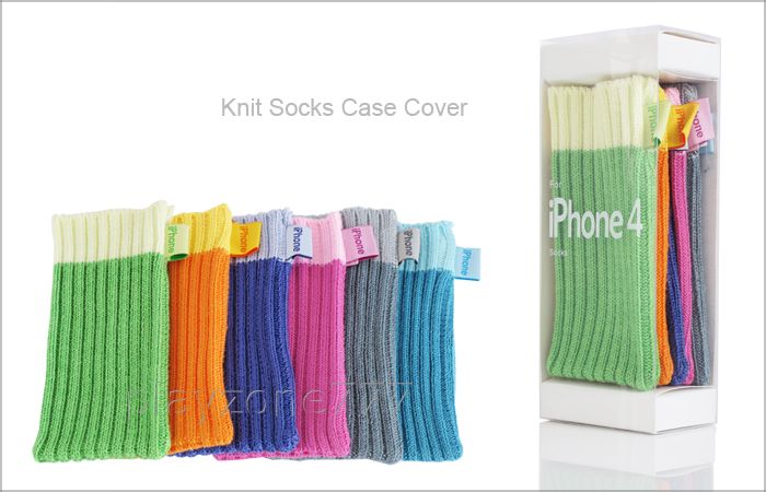 New 6 Color Knit Socks Case Cover for Apple iPhone 4 4s 3Gs iPhone4 